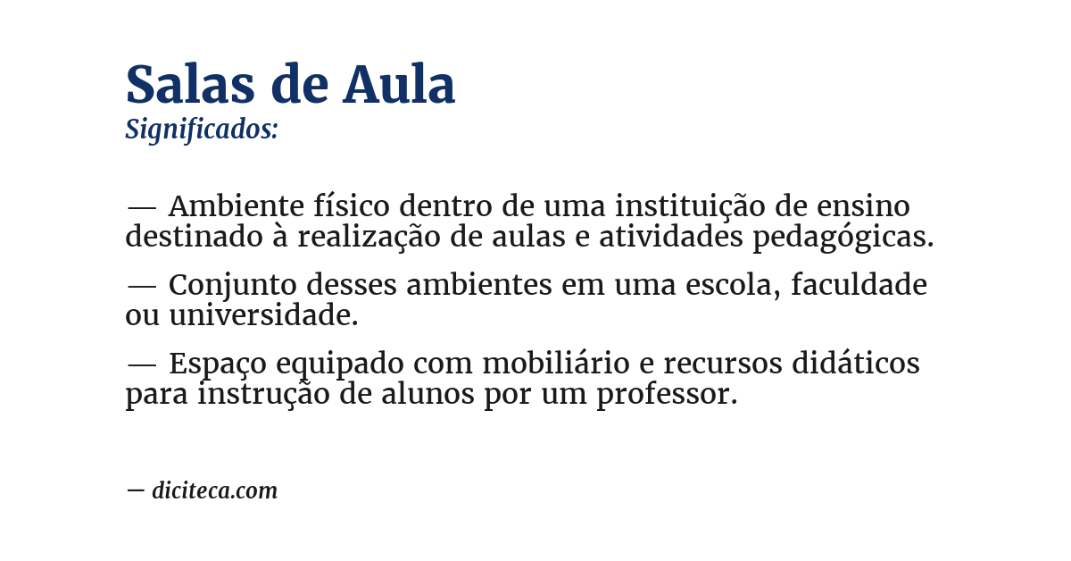 Significado de salas de aula