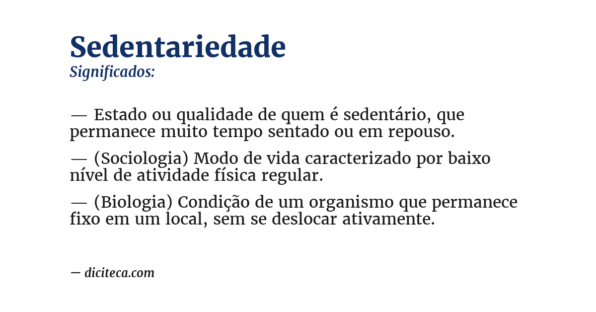 Significado de sedentariedade