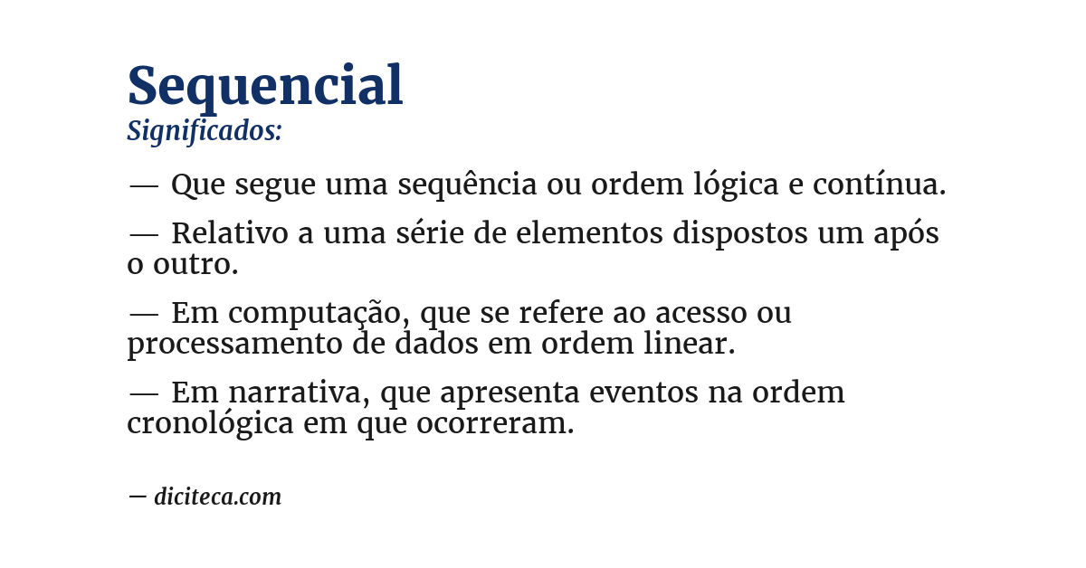 Significado de sequencial