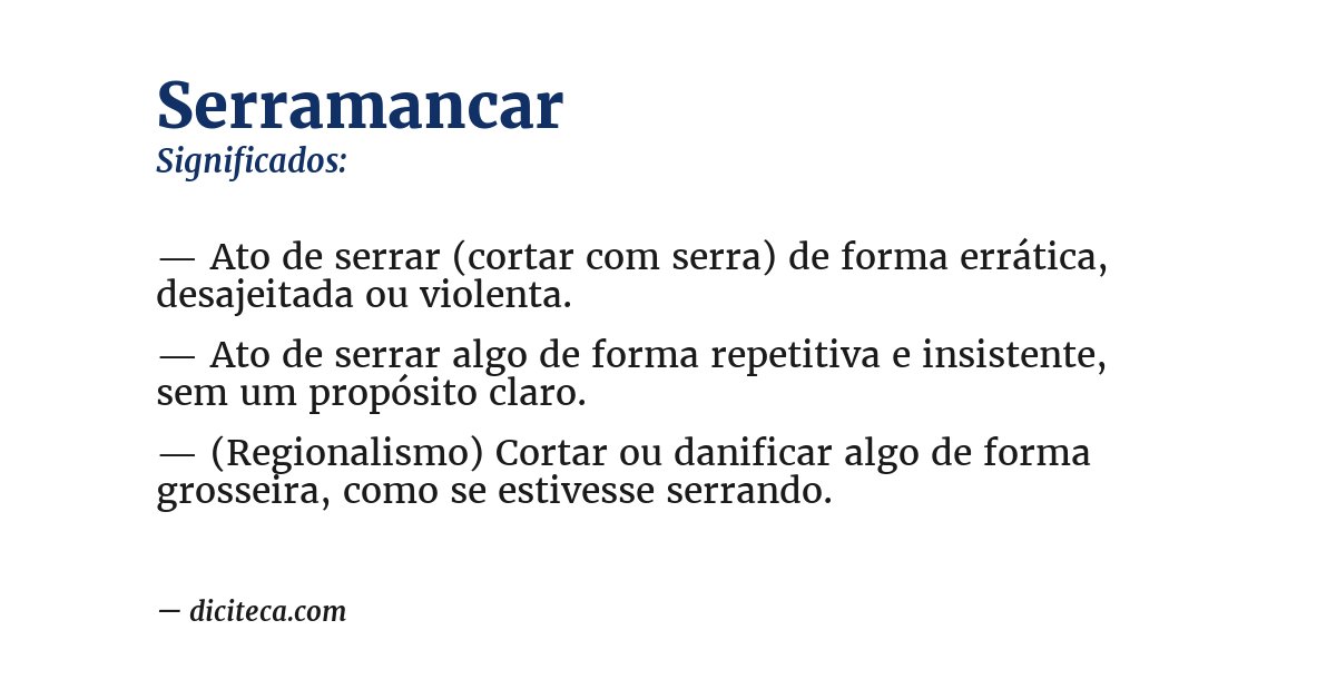 Significado de serramancar