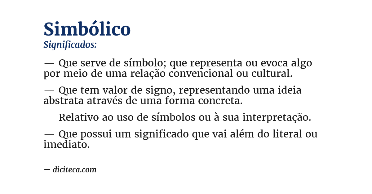 Significado de simbólico