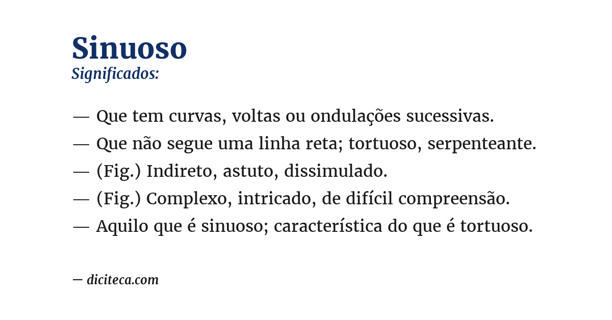 Significado de sinuoso