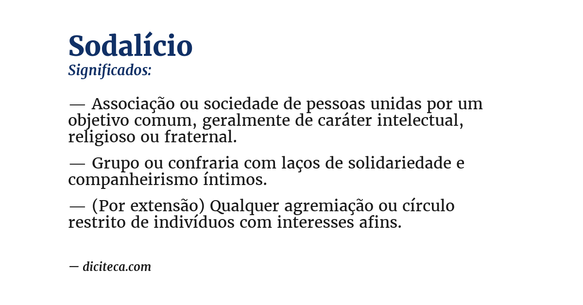 Significado de sodalício