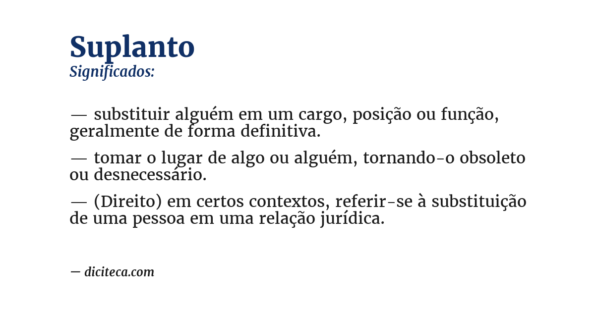 Significado de suplanto