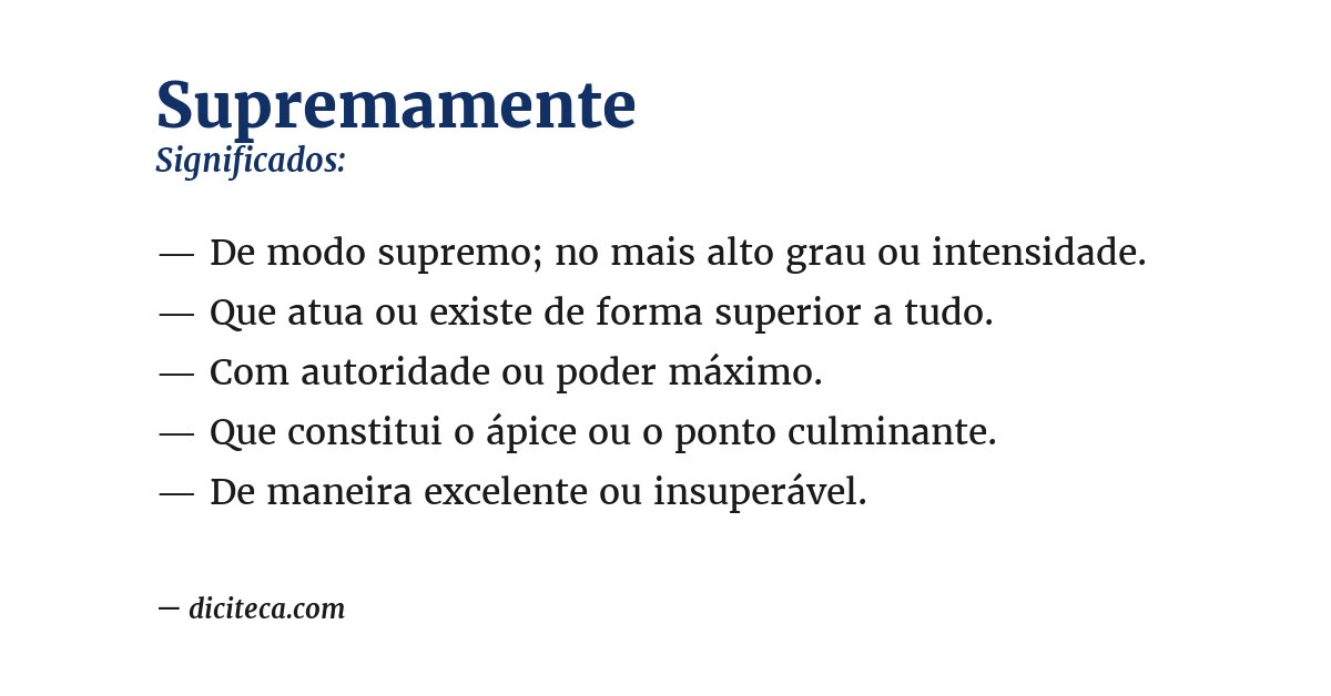 Significado de supremamente