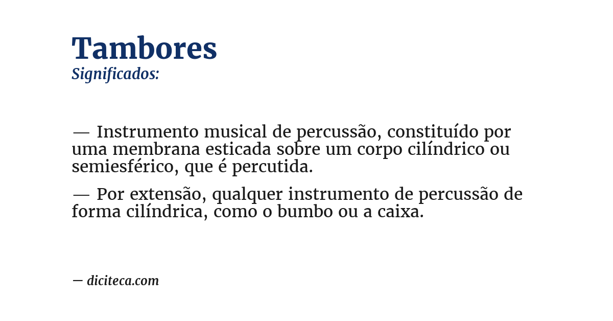 Significado de tambores