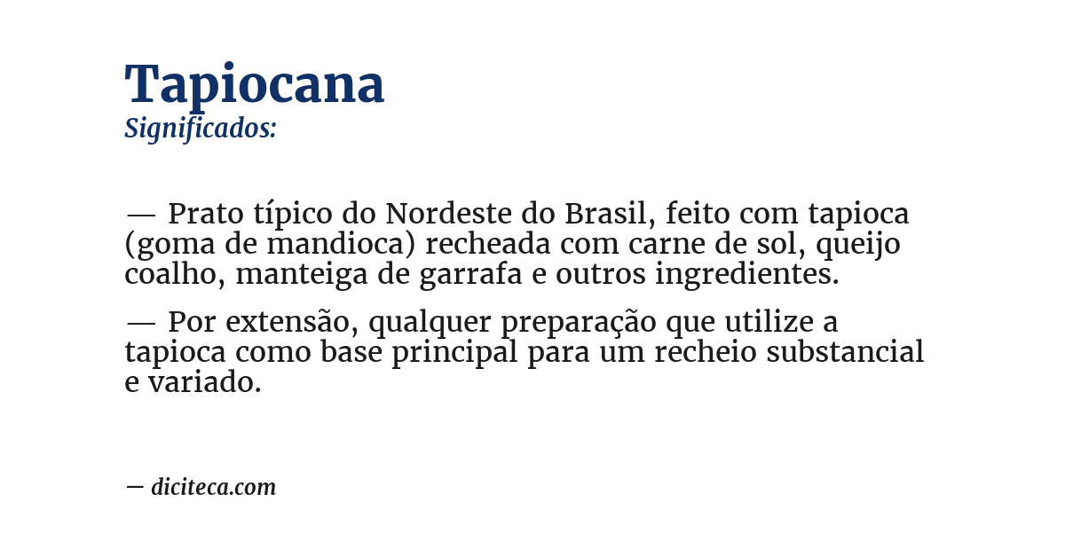 Significado de tapiocana