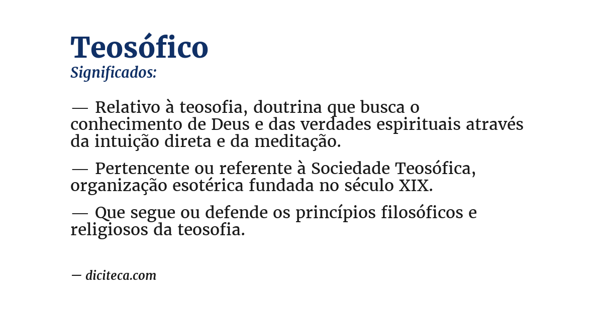 Significado de teosófico