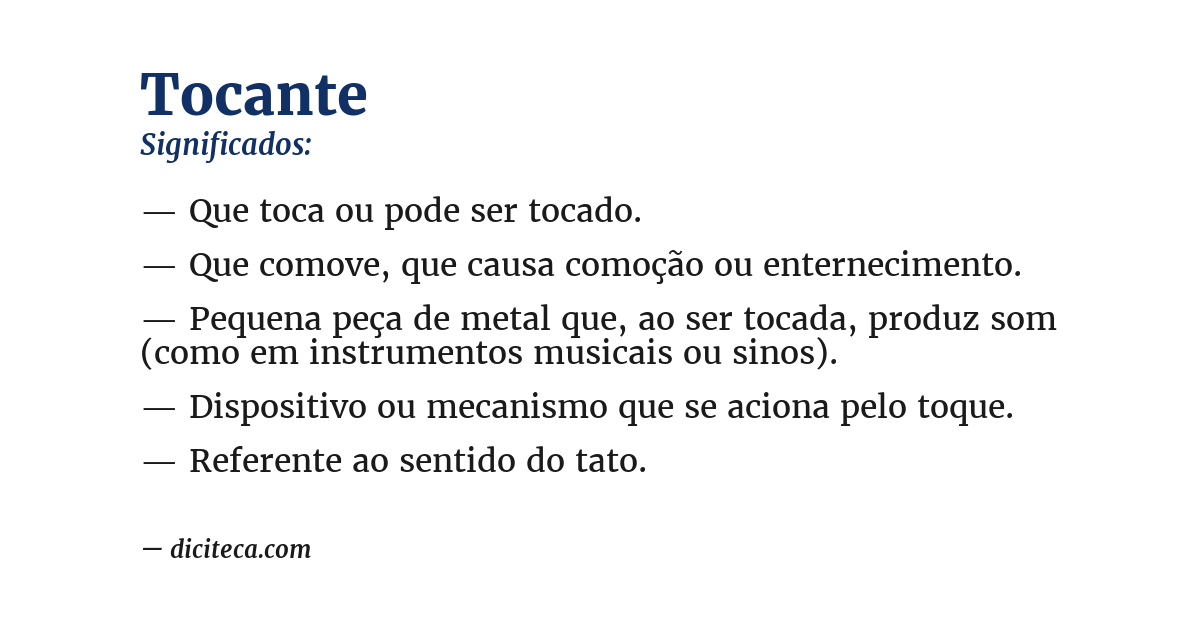 Significado de tocante