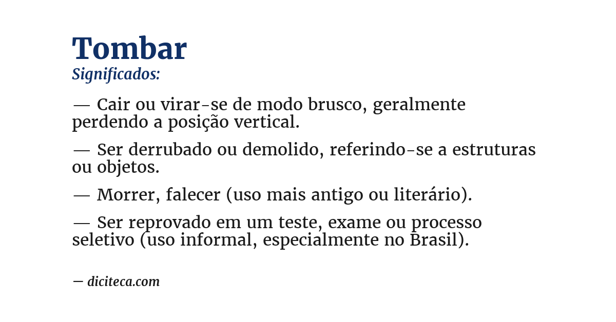 Significado de tombar