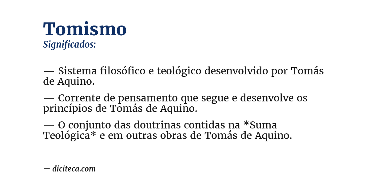 Significado de tomismo