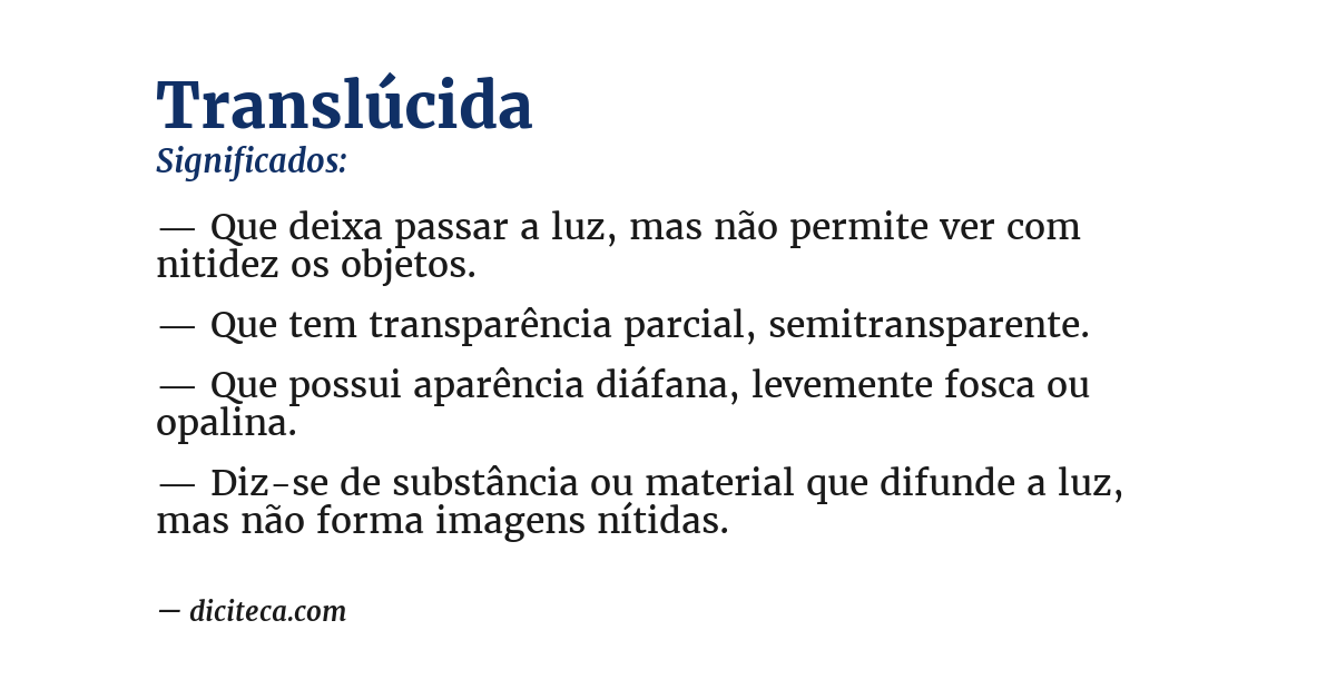 Significado de translúcida