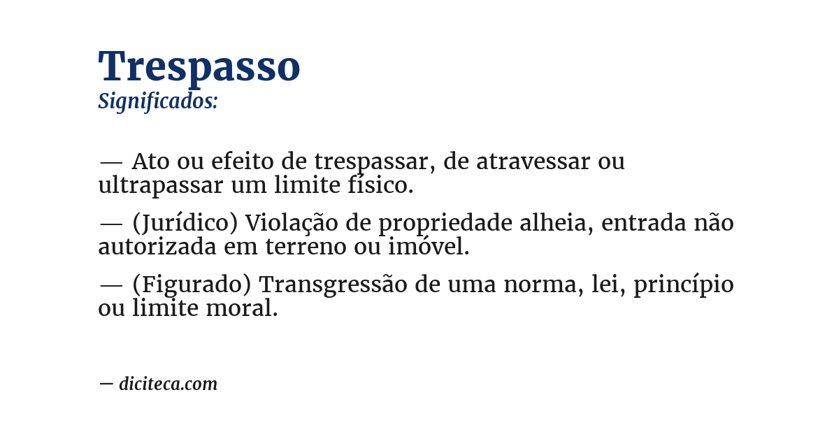 Significado de trespasso