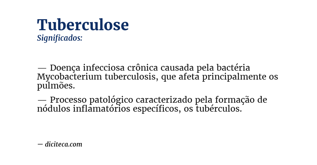 Significado de tuberculose