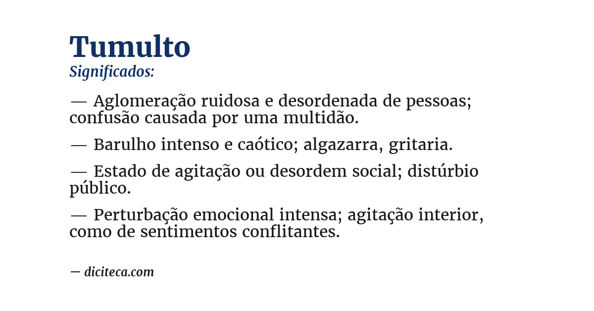 Significado de tumulto