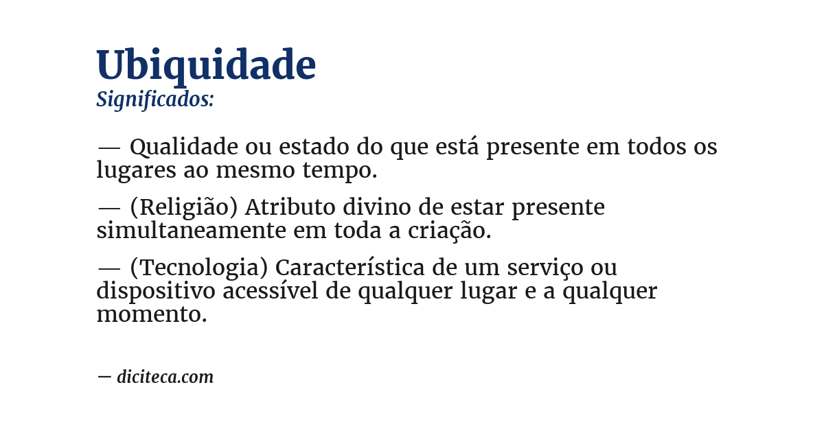 Significado de ubiquidade