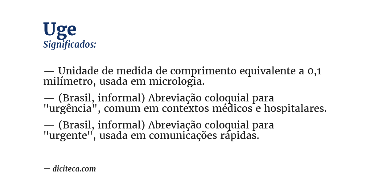 Significado de uge