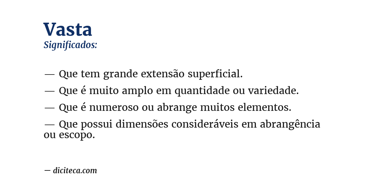 Significado de vasta