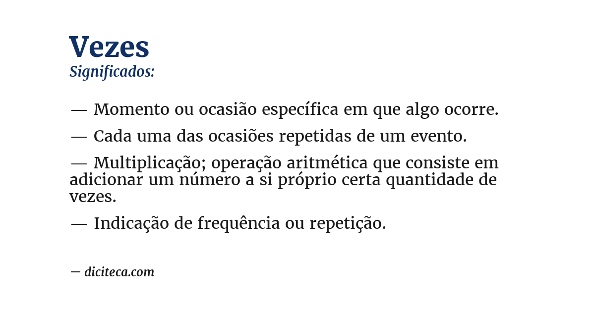 Significado de vezes