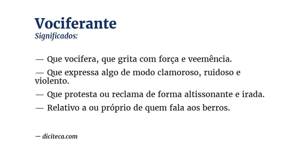 Significado de vociferante