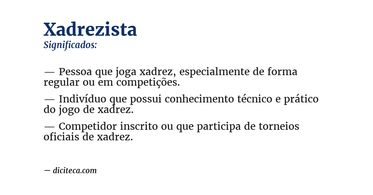 Significado de xadrezista