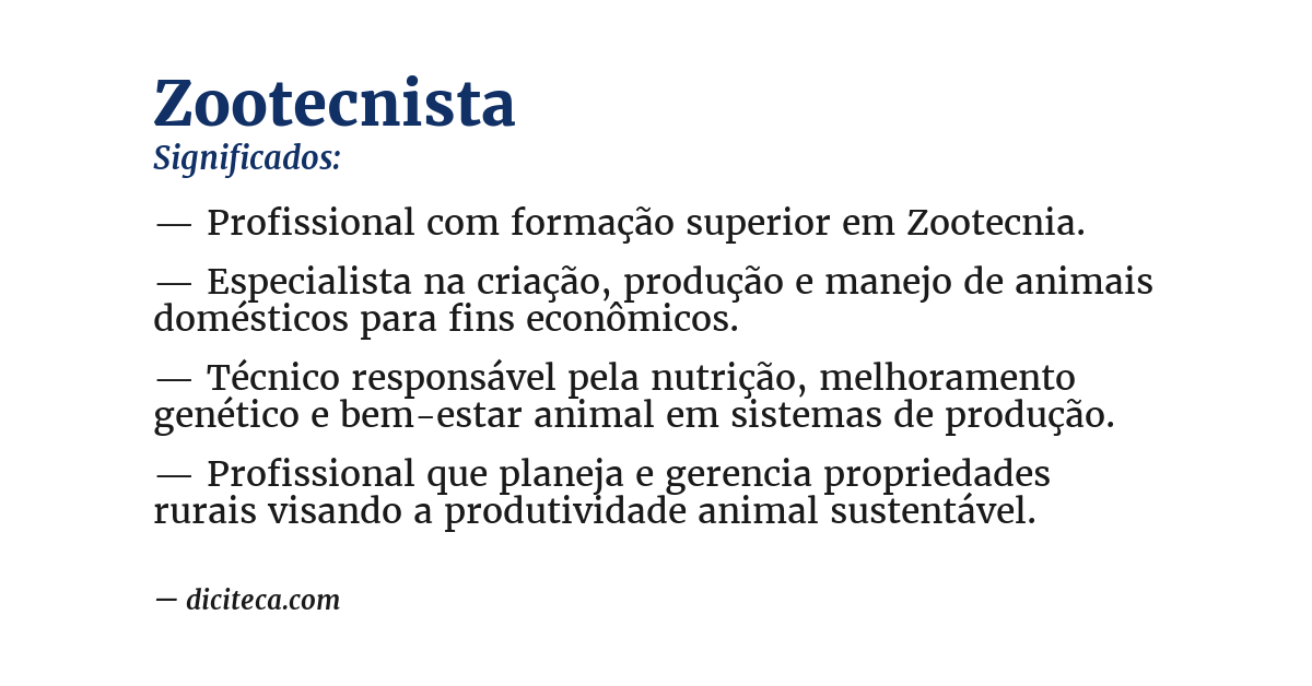 Significado de zootecnista