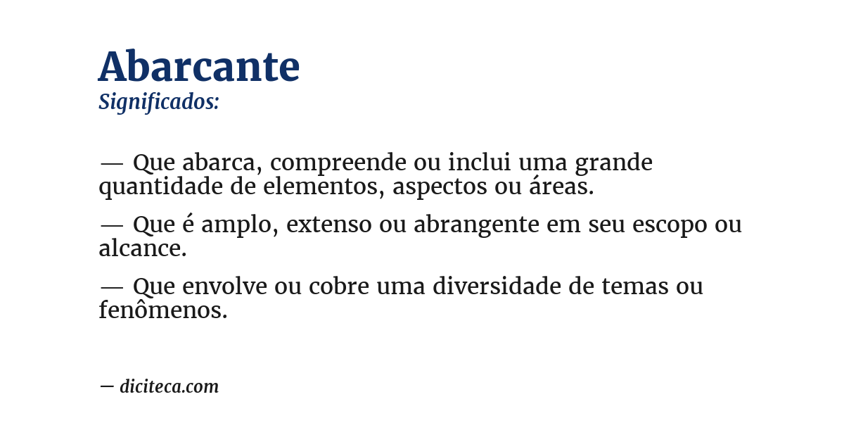 Significado de abarcante