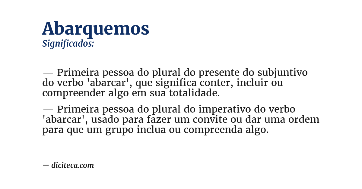 Significado de abarquemos