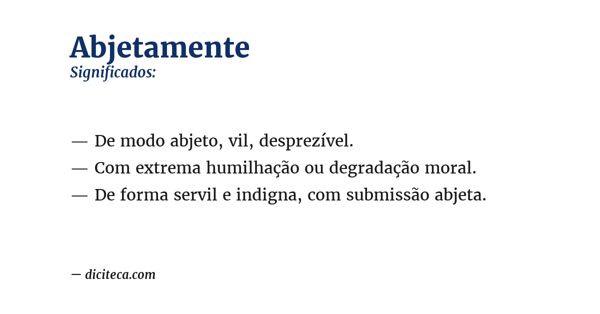 Significado de abjetamente