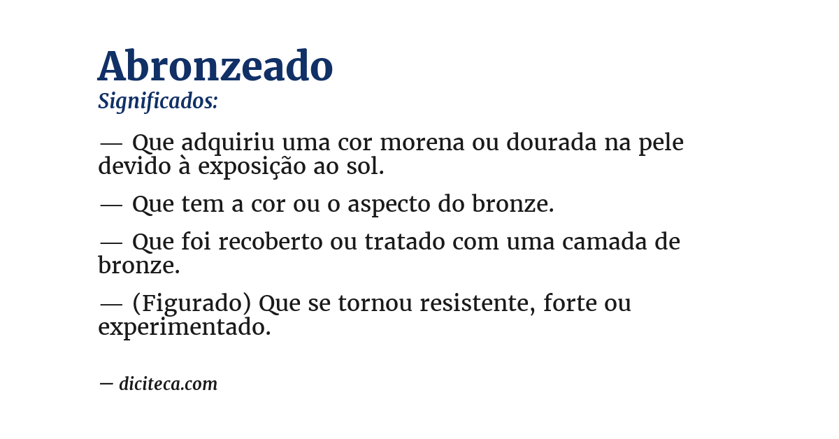 Significado de abronzeado