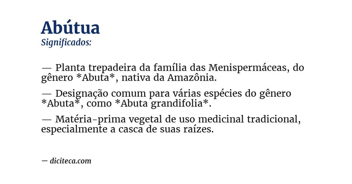 Significado de abútua