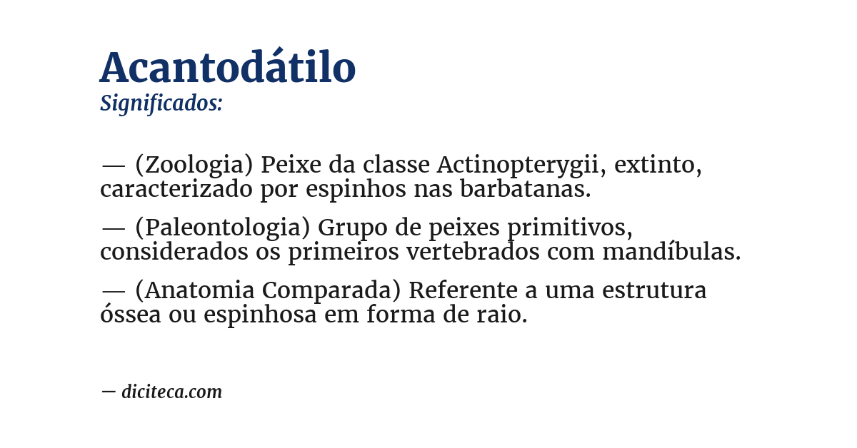 Significado de acantodátilo