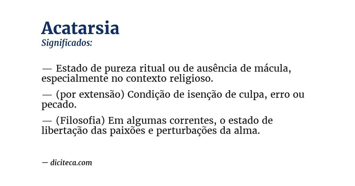 Significado de acatarsia