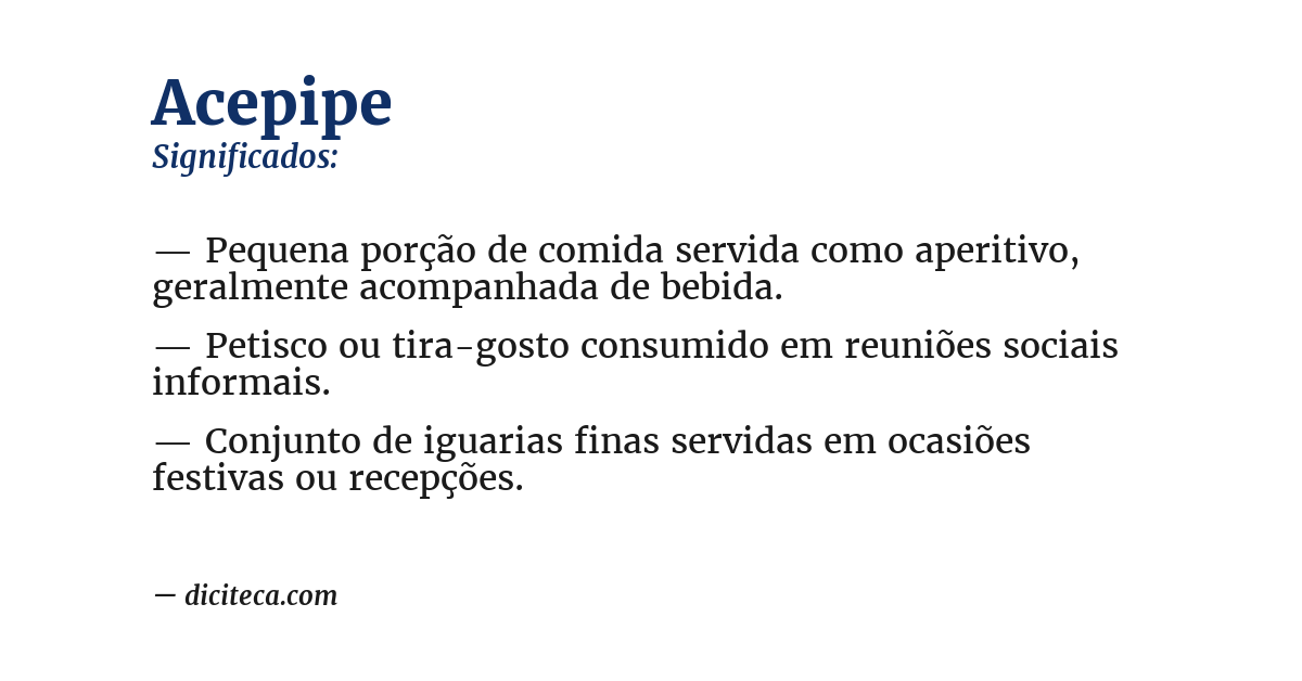 Significado de acepipe