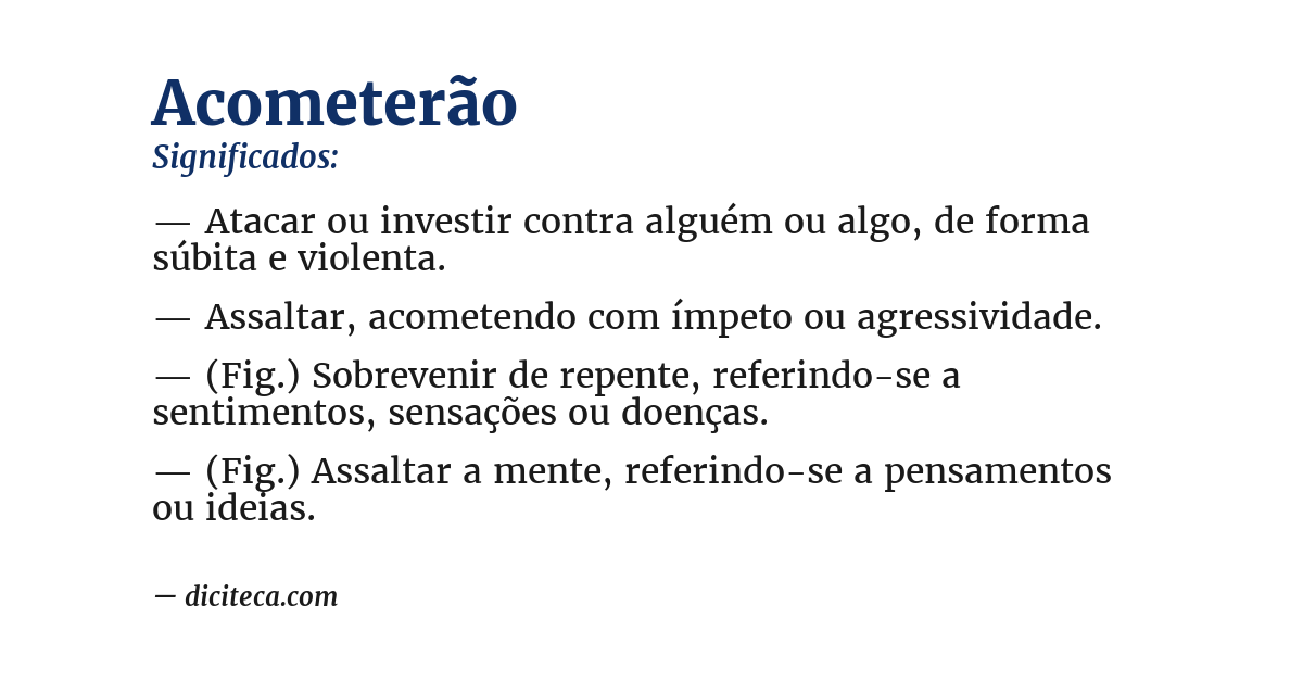 Significado de acometerão