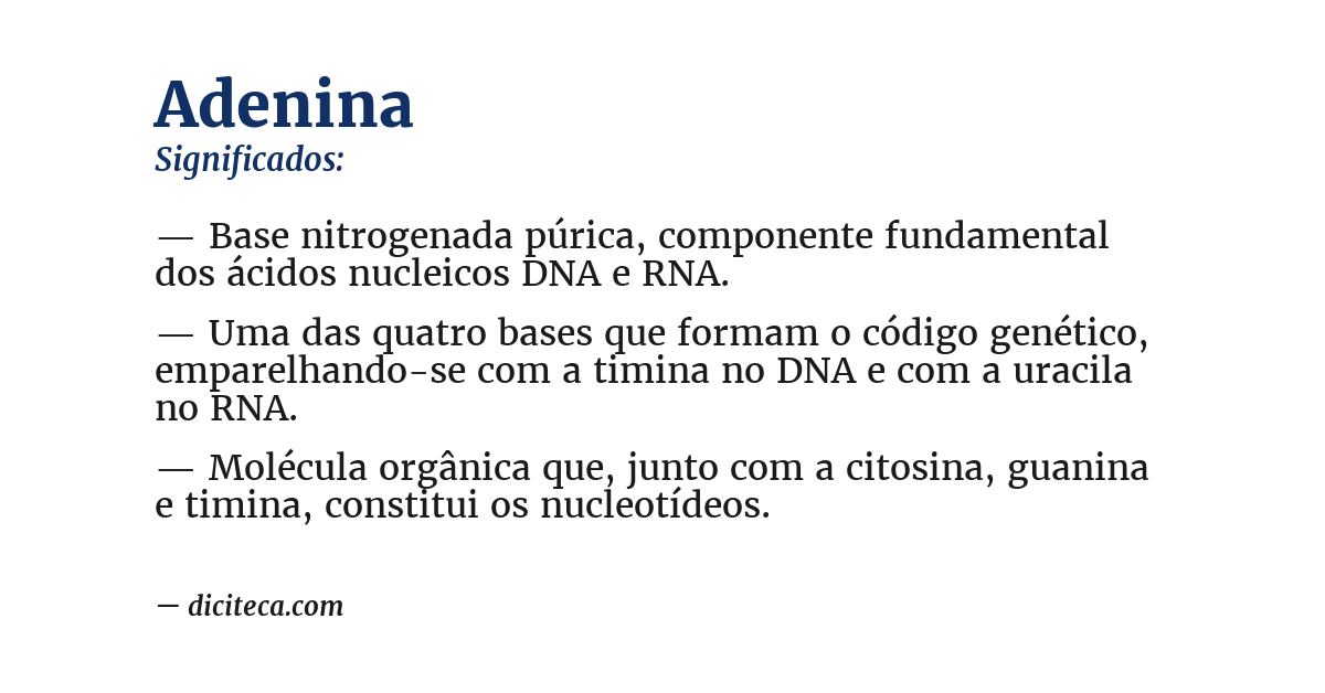 Significado de adenina