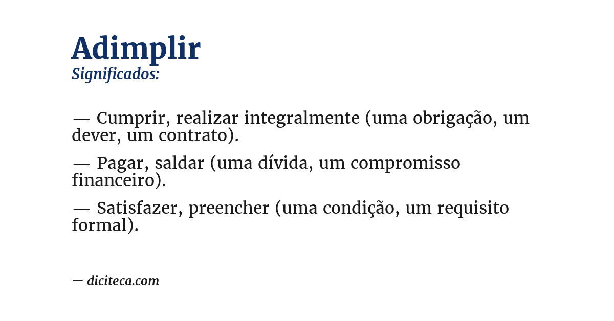 Significado de adimplir