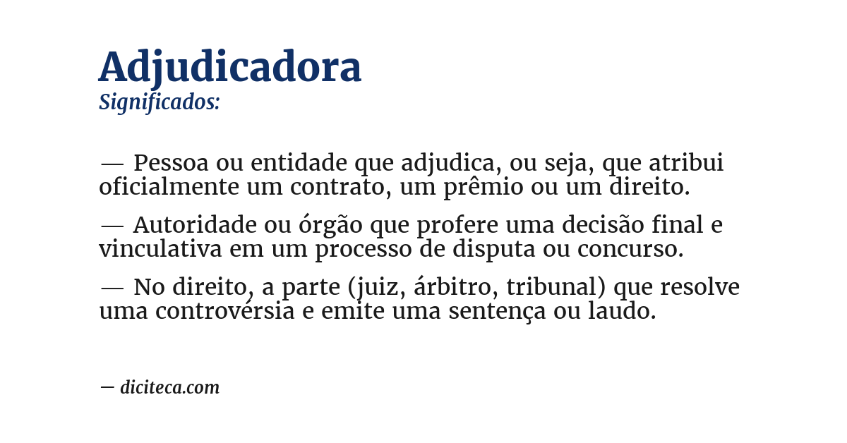 Significado de adjudicadora