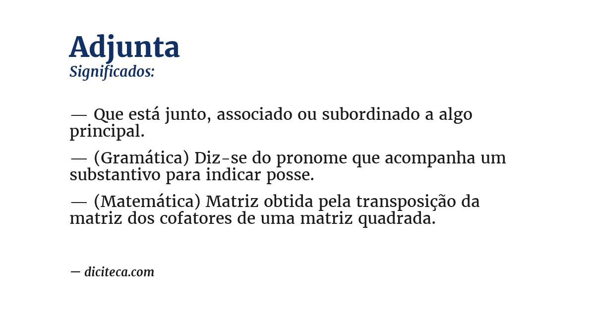 Significado de adjunta