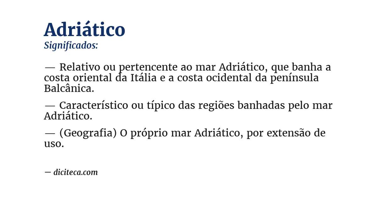Significado de adriático