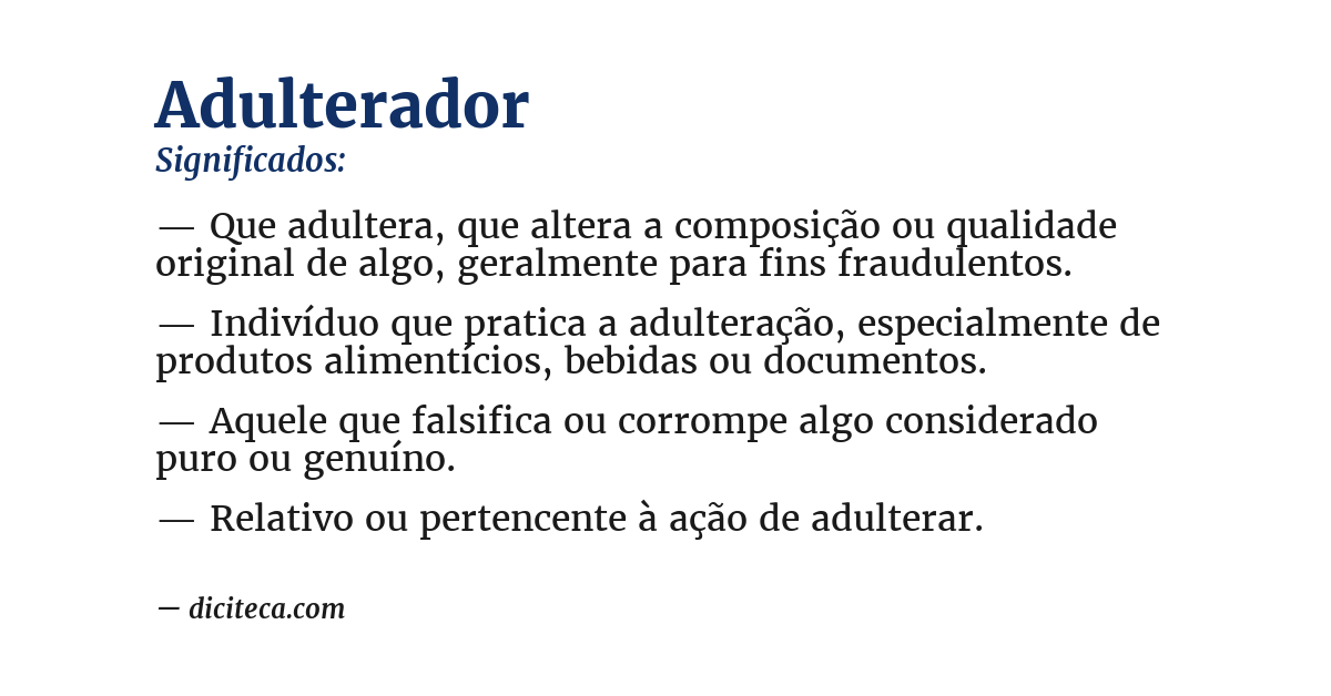 Significado de adulterador