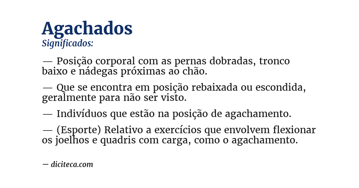 Significado de agachados