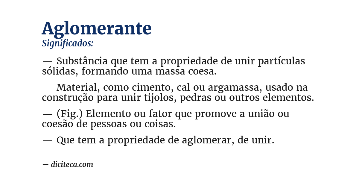 Significado de aglomerante