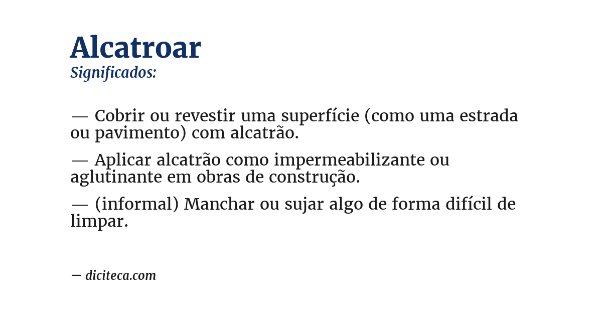 Significado de alcatroar