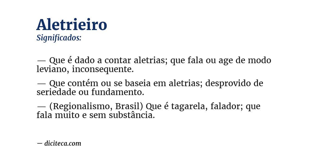 Significado de aletrieiro