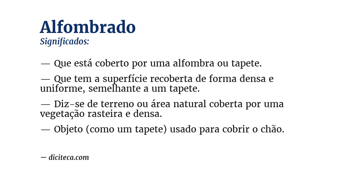 Significado de alfombrado