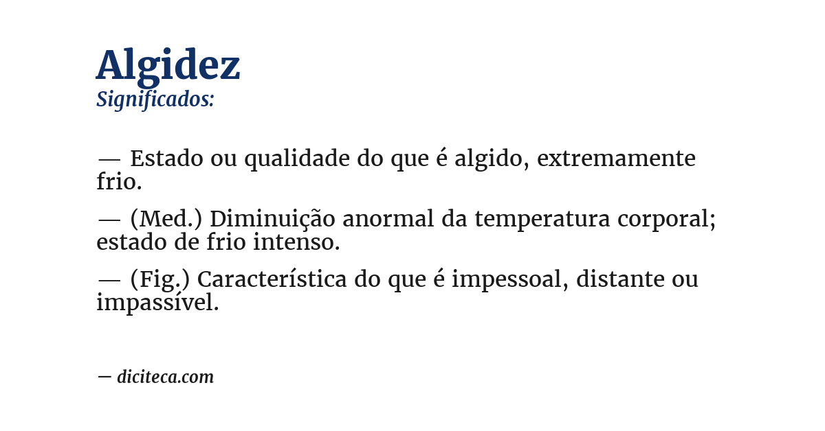 Significado de algidez