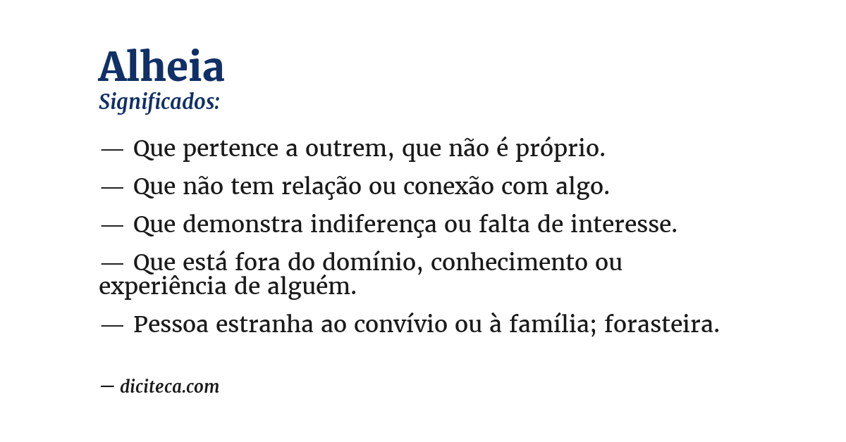Significado de alheia