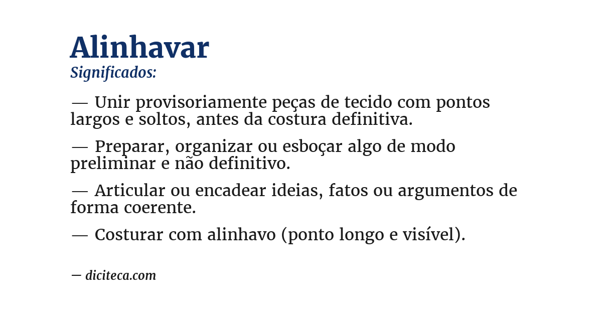Significado de alinhavar
