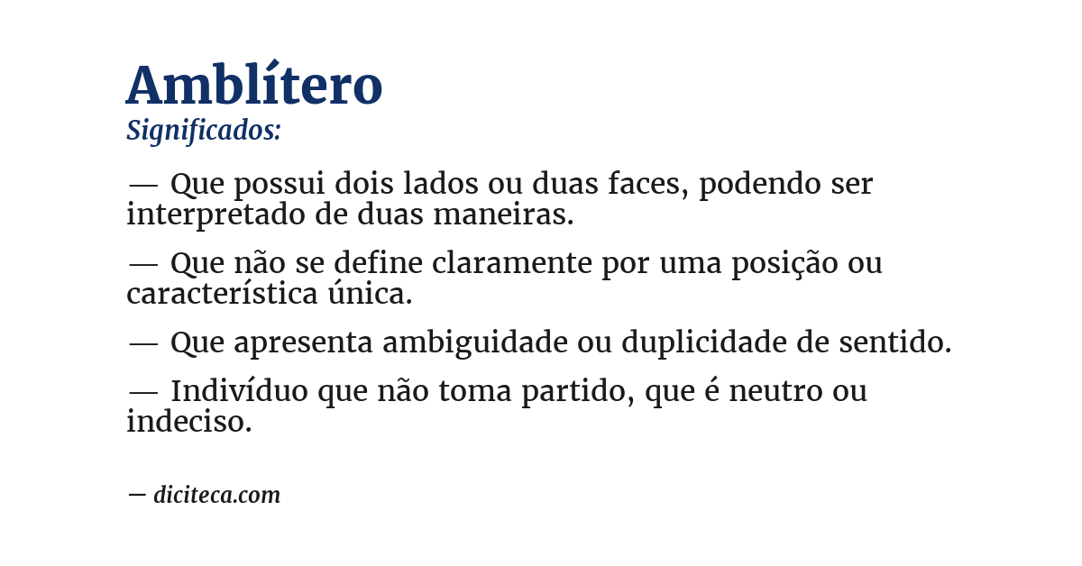 Significado de amblítero